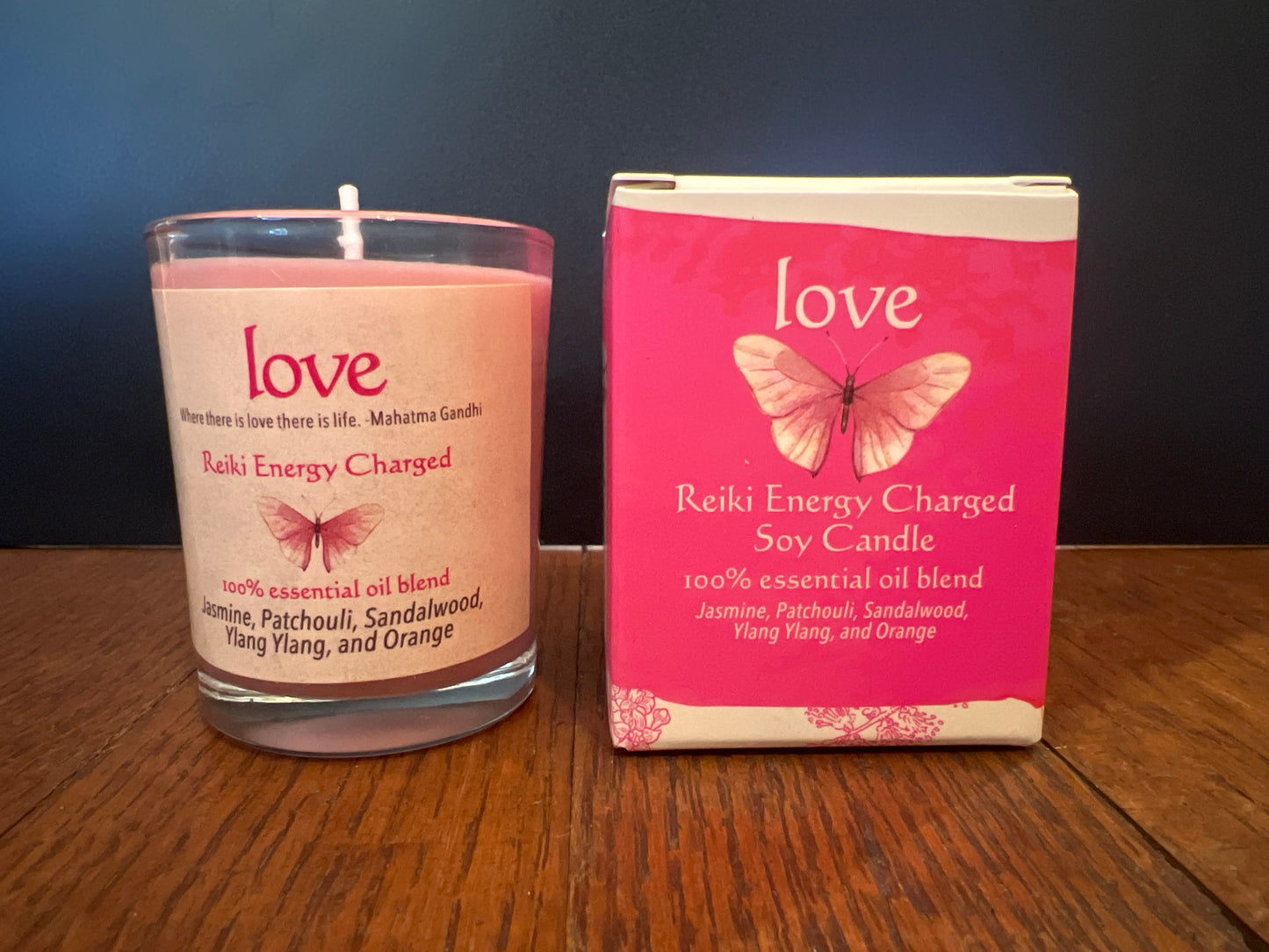 Love Reiki Energy Charged Soy Candle
