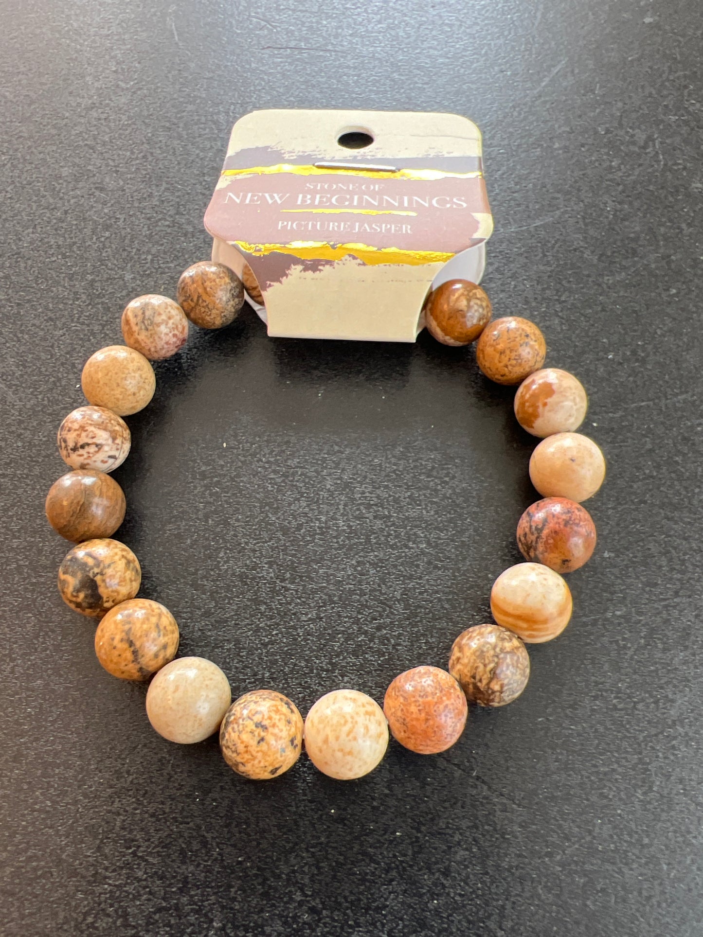 New Beginnings Picture Jasper Natural Stone Bracelet