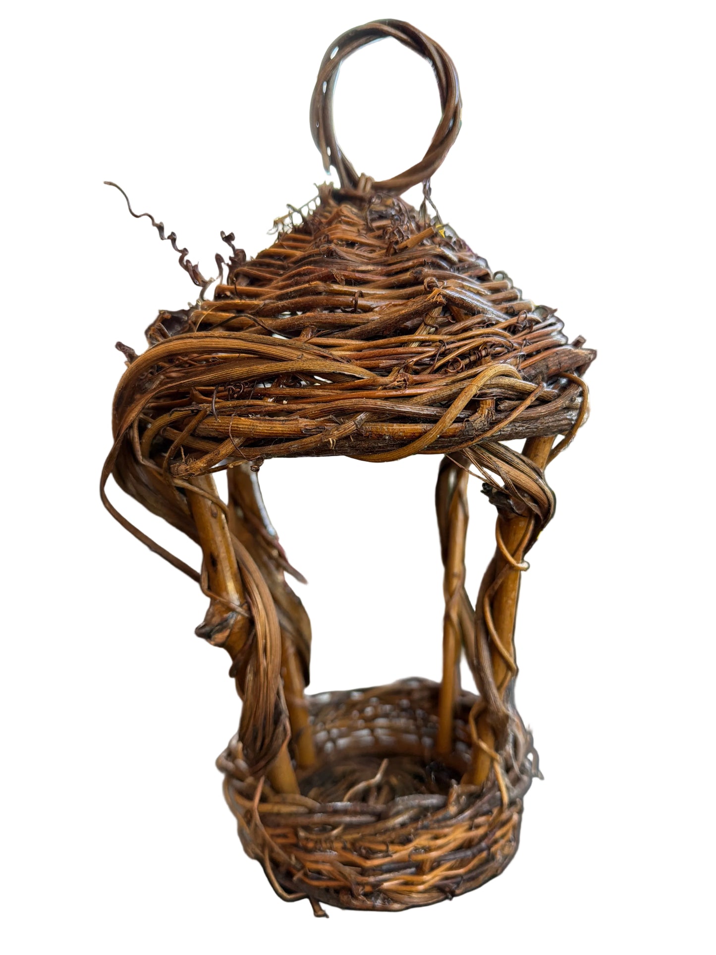 Wooden Moon Bath Crystal Basket with Moss