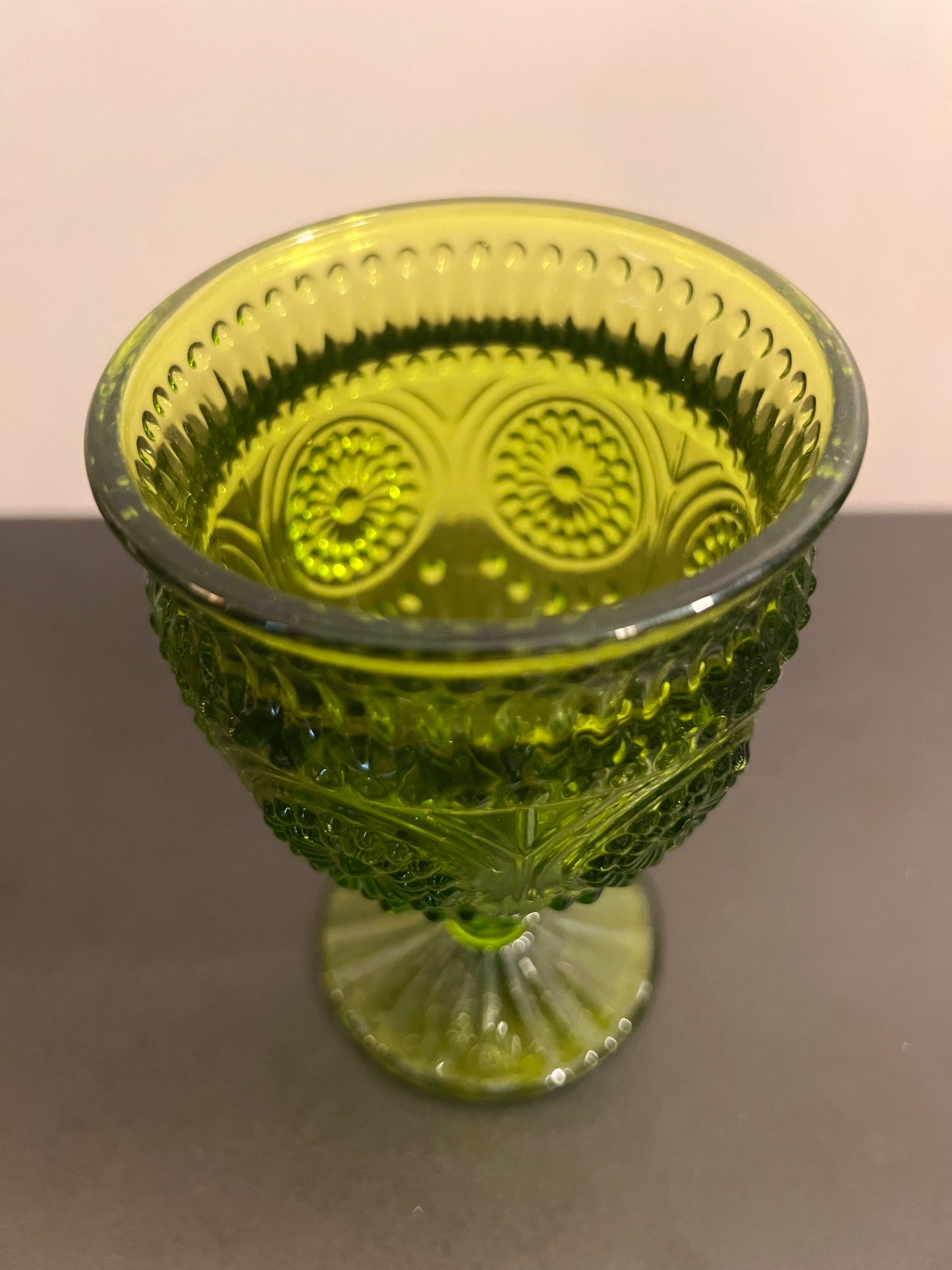 Green Glass Goblet