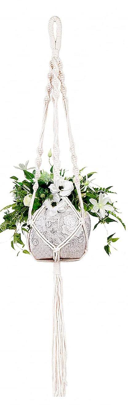 Ivory Macrame Plant Hanger Style 10