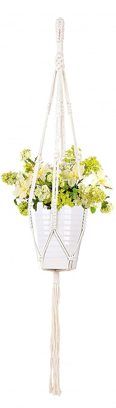 Ivory Macrame Plant Hanger Style 11