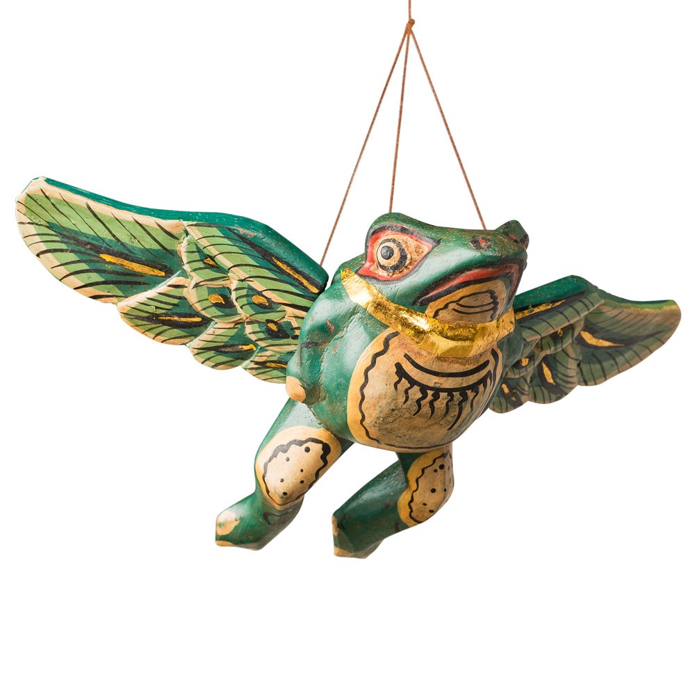 Wooden Hanging Flying Frog