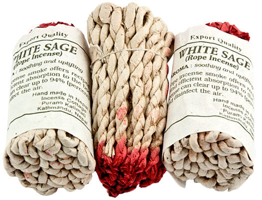 White Sage Tibetan Rope Incense 45 Sticks
