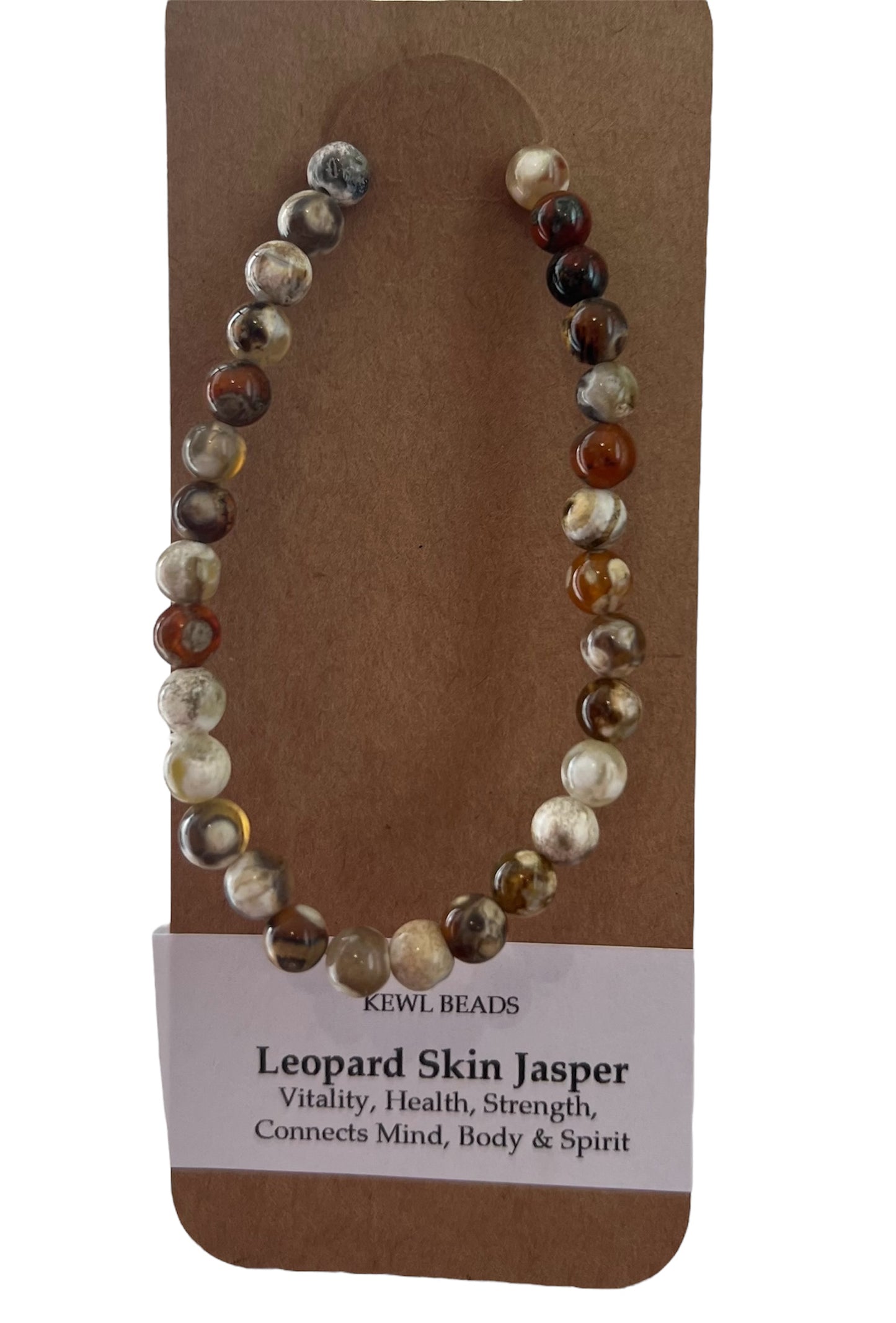 Leopard Skin Jasper Natural Stone Bracelet by Kewl Beads