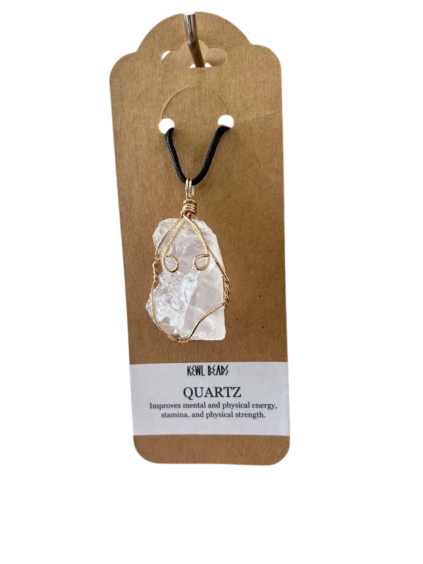 Clear Quartz Stone Necklace by Kewl Beads (Copy)