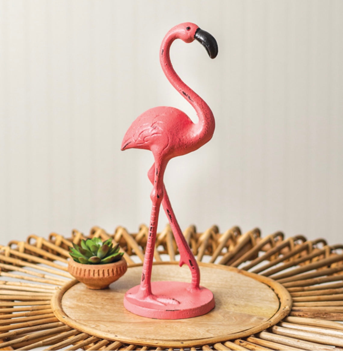 Cast Iron Flamingo Statue