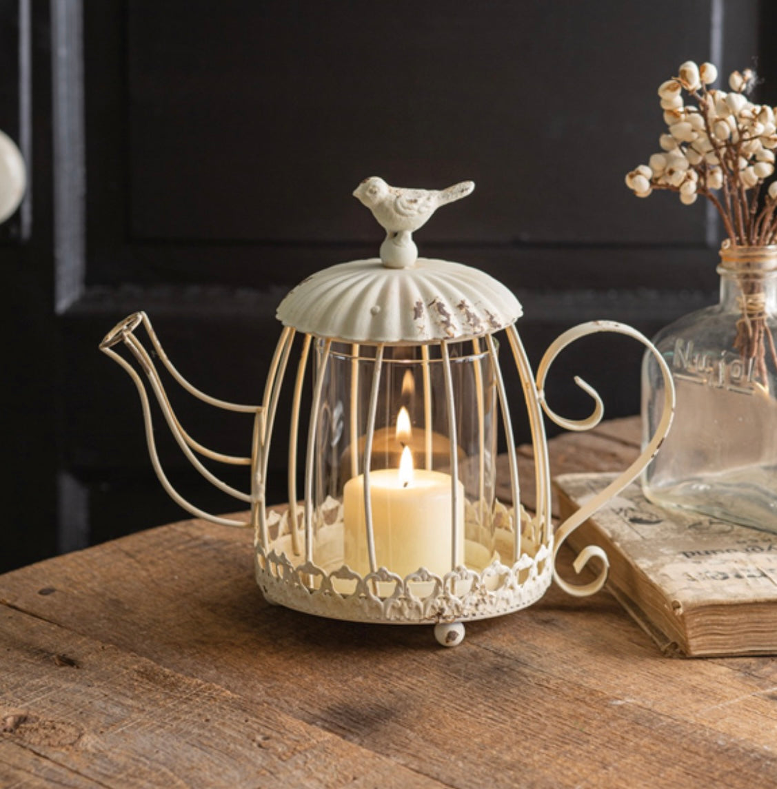 Tea Kettle Candle Holder with Holder