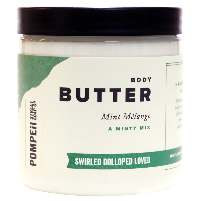 Body Butter, Mint Melange  - 8.5 oz Pompeii Street Soap Company