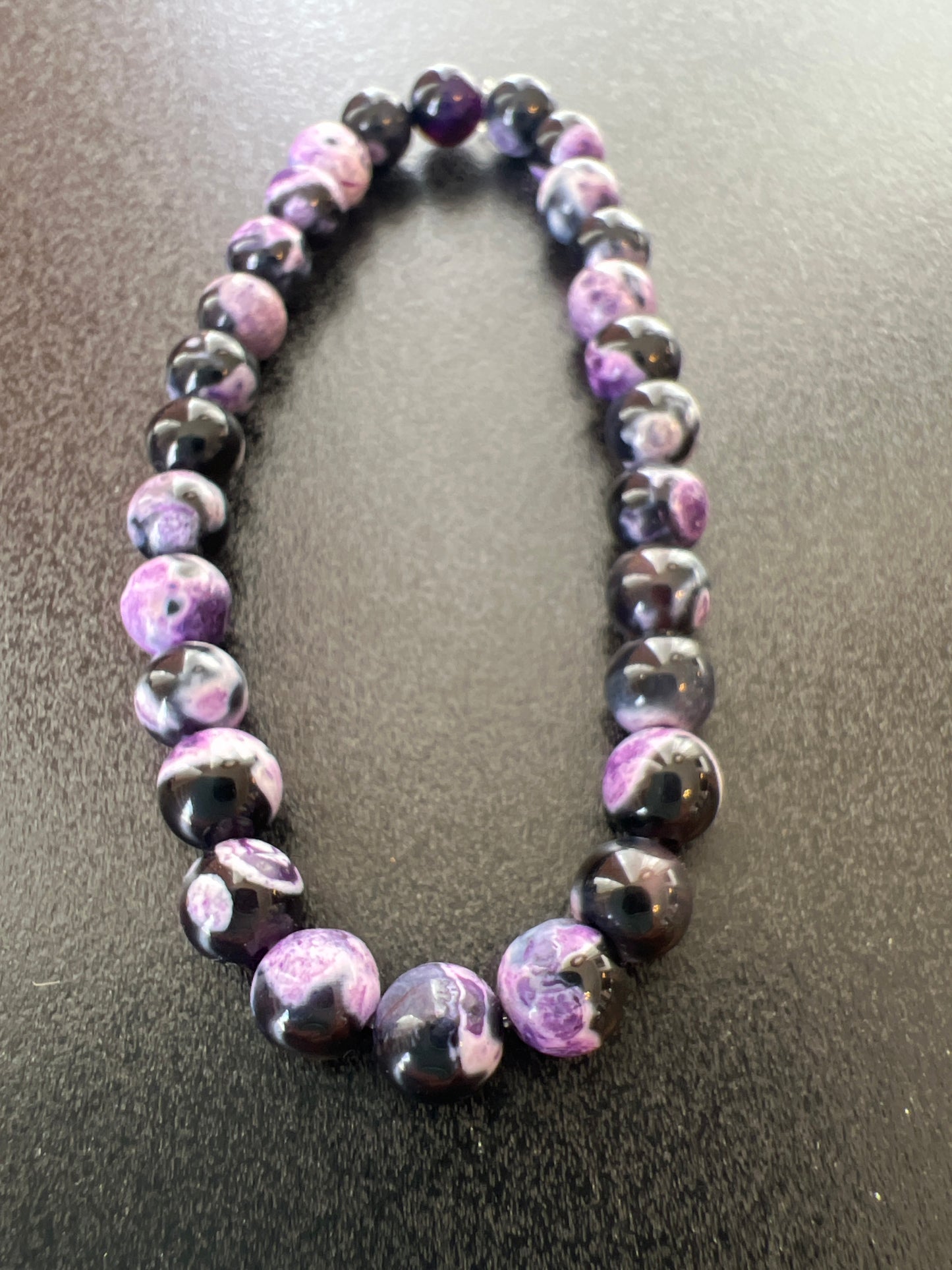 Purple Fire Dragon Veins Natural Stone Bracelet by Kewl Beads