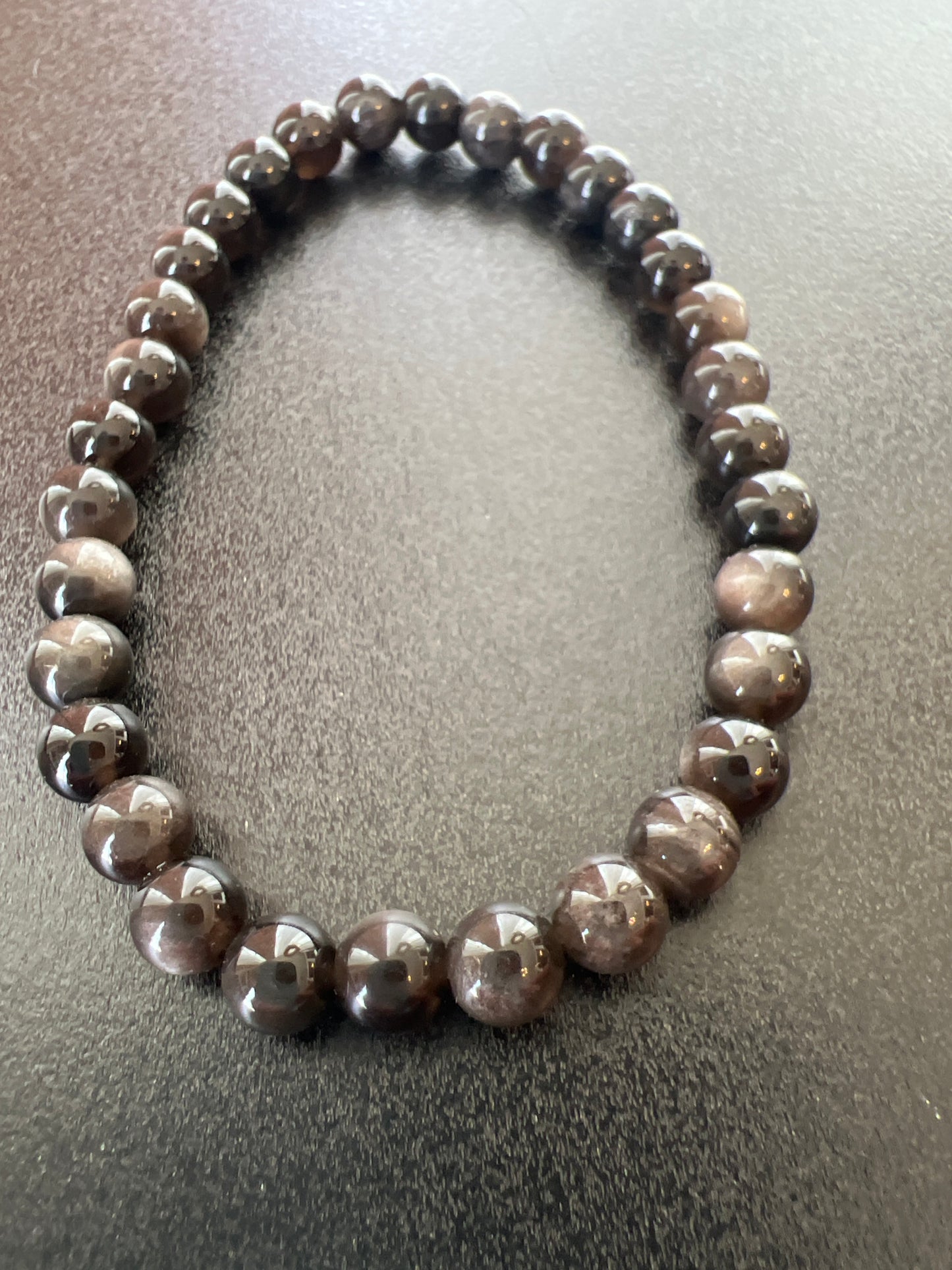 Silver Obsidian Natural Stone Bracelet by Kewl Beads