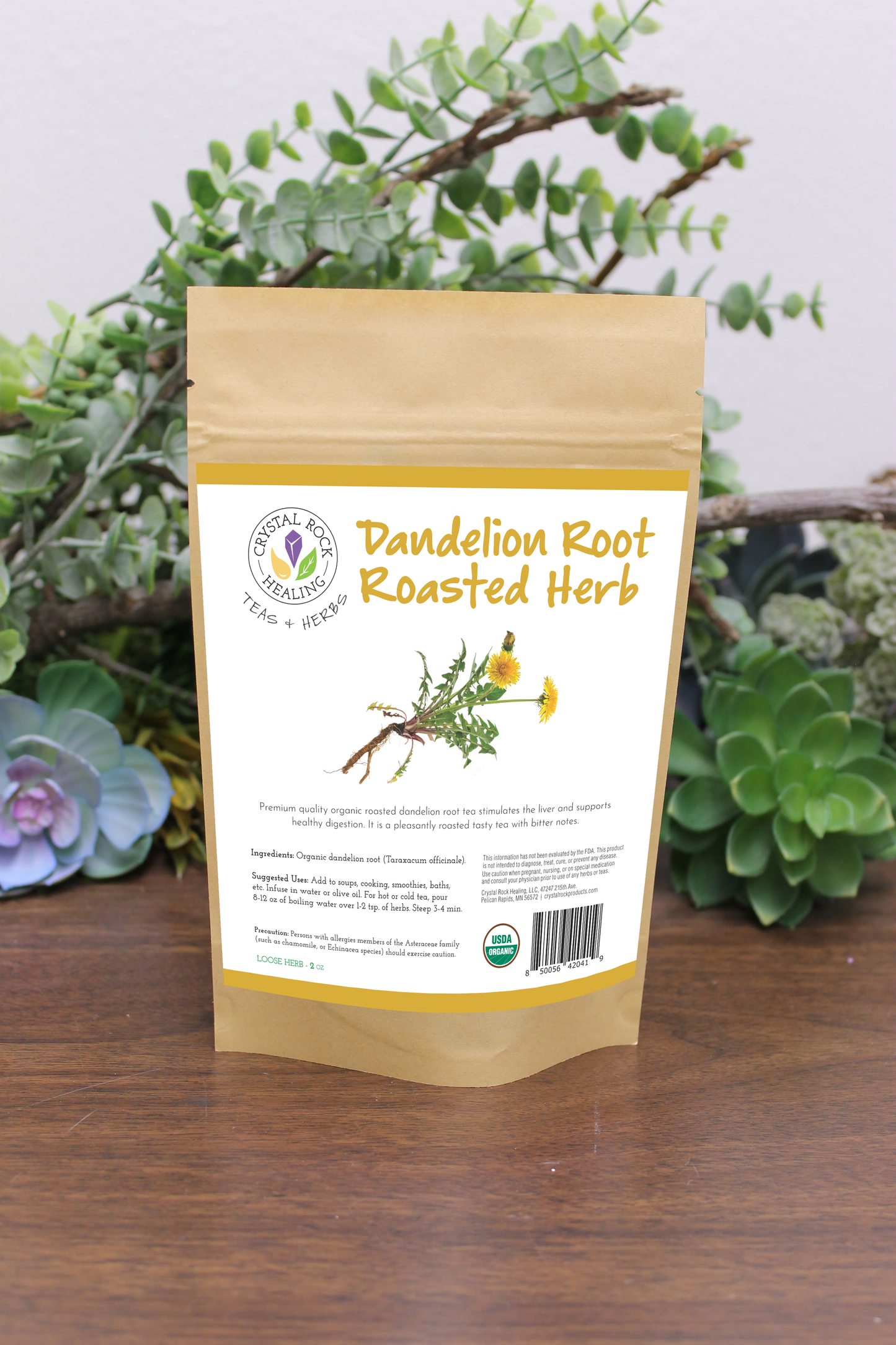 Dandelion Roasted Root Herb 2oz Organic