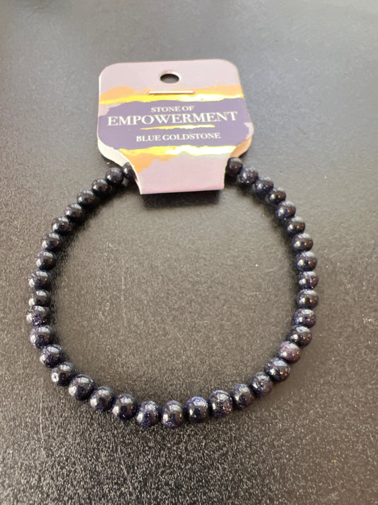 Empowerment Blue Goldstone Natural Stone Bracelet