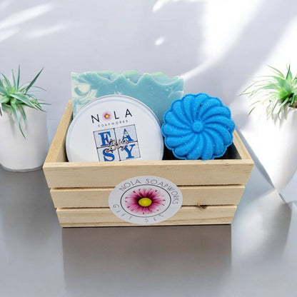 NOLA SoapWorks Gift Crate - Soap + Candle + Bath Bomb