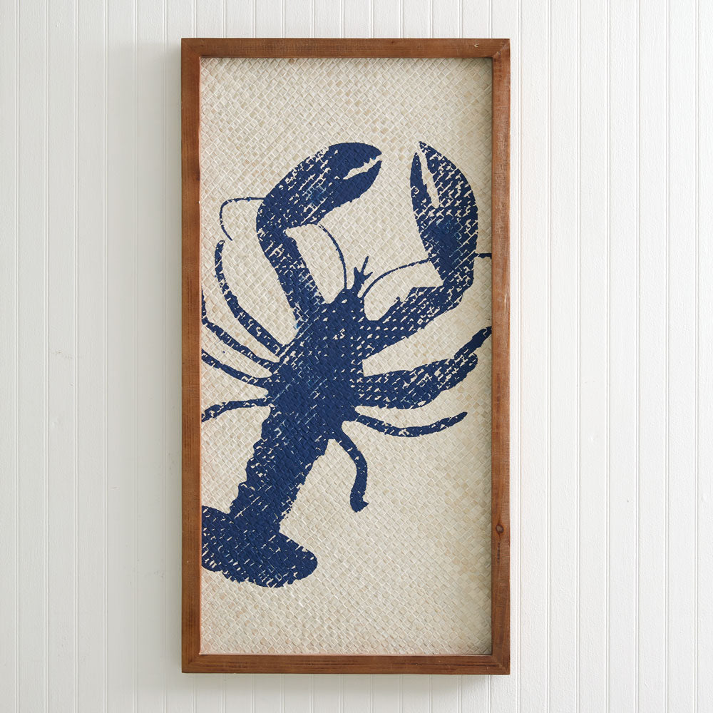 Blue Lobster Crawfish Coastal Wall Sign