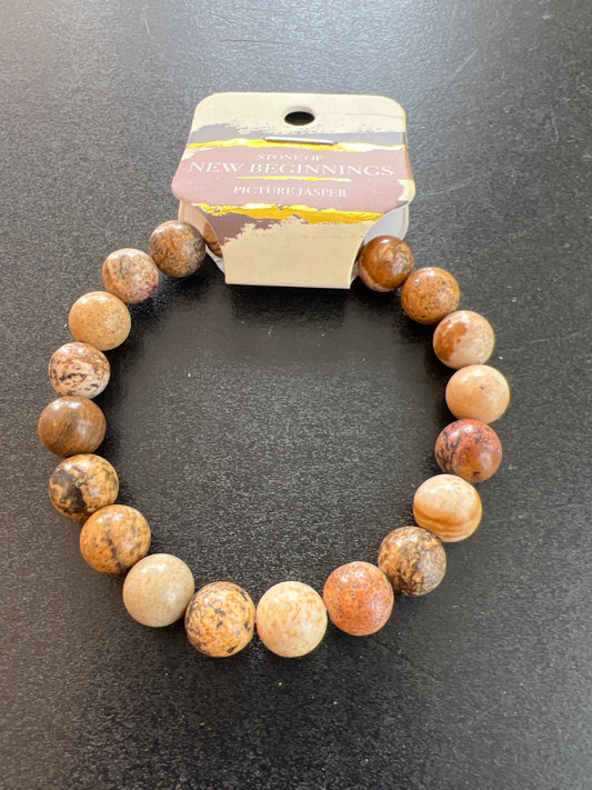 New Beginnings Picture Jasper Natural Stone Bracelet