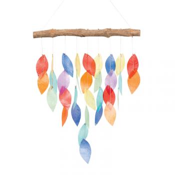 Multi Color Leaf Capiz Shell Wind Chime