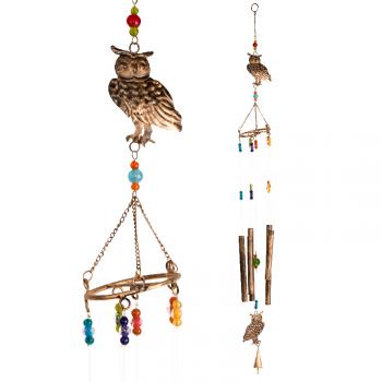 Owl Recycled Tin Wind Chime