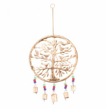 Tree of Life with Birds Bells Recycled Tin Chime