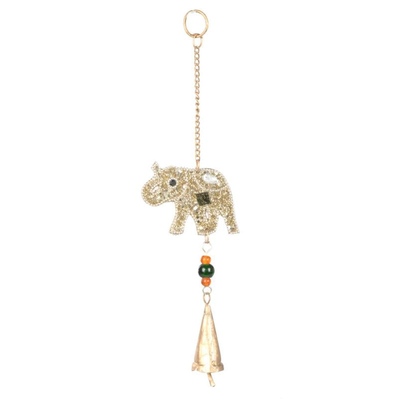 Mosaic Elephant Wind Chime With Bells