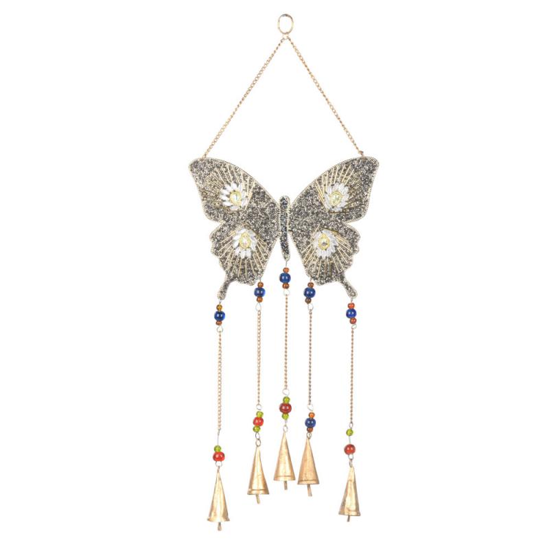 Mosaic Butterfly Wind Chime With Bells