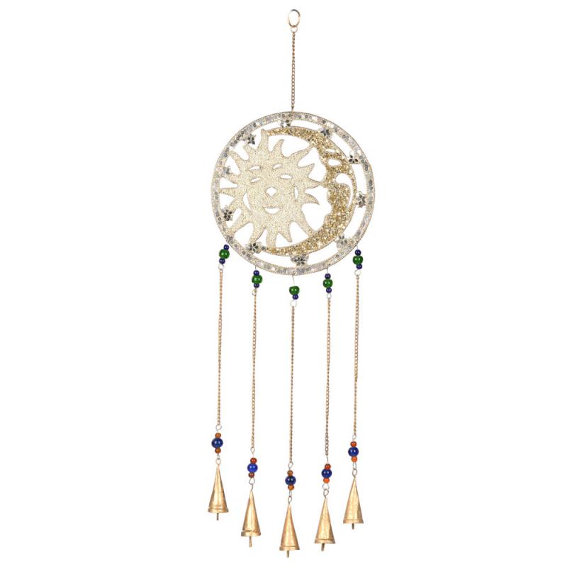 Mosaic Sun Moon Wind Chime With Bells