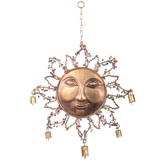 Sun Face Wind Chime With Beads