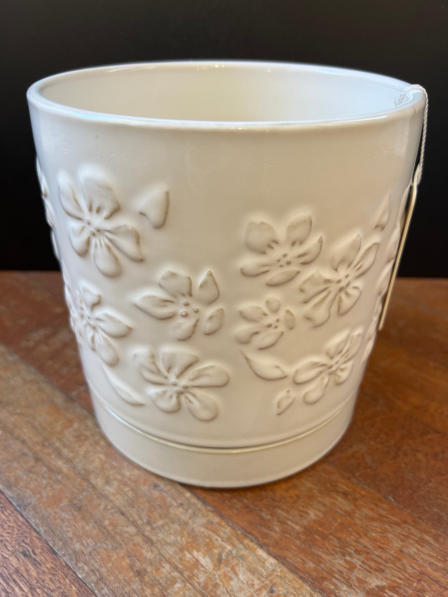 White Flower Pot Planter