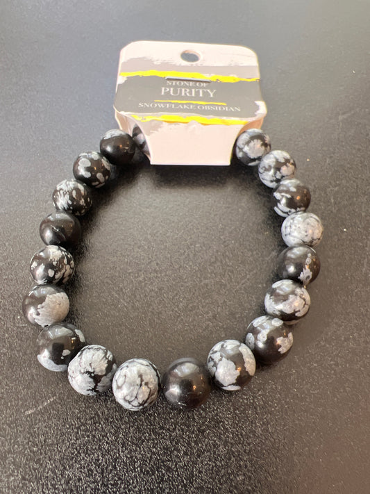 Purity Snowflake Obsidian Natural Stone Bracelet