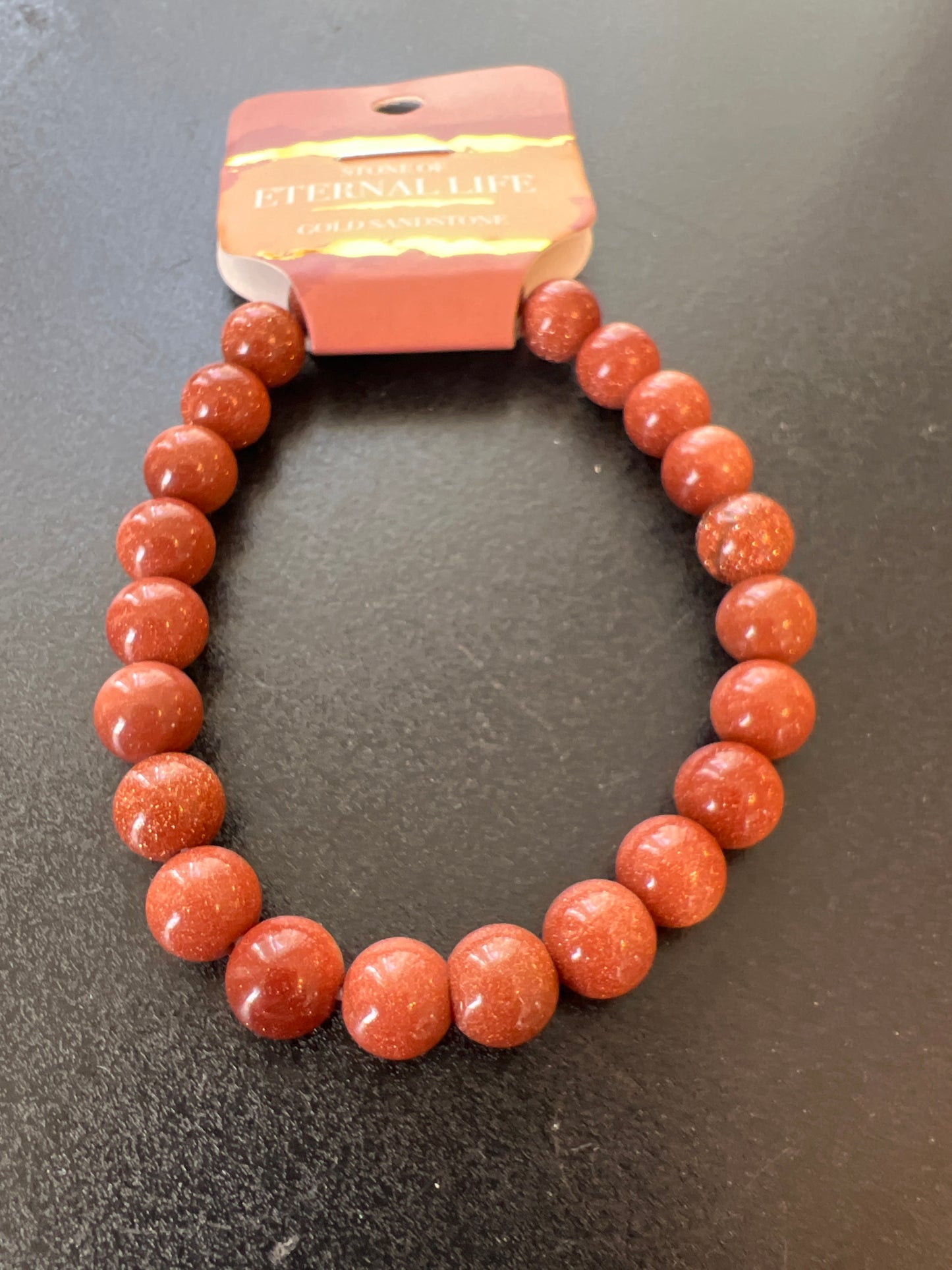 Eternal Life Gold Sandstone Natural Stone Bracelet
