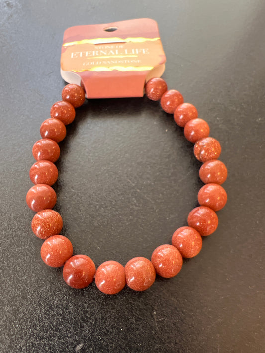 Eternal Life Gold Sandstone Natural Stone Bracelet