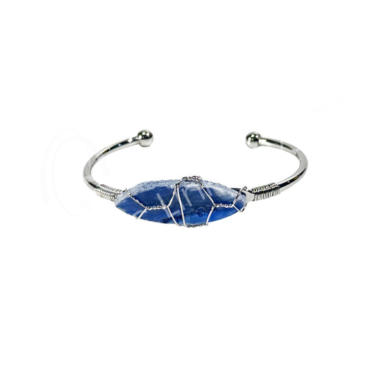 Bracelet - Kyanite Brass Silver Plated Adjustable