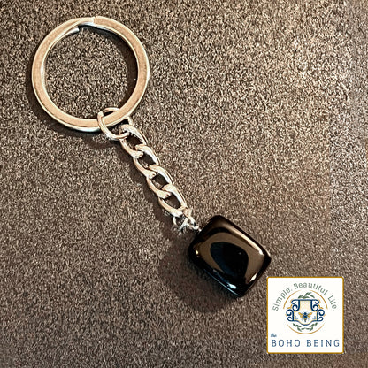 Black Obsidian Keychain