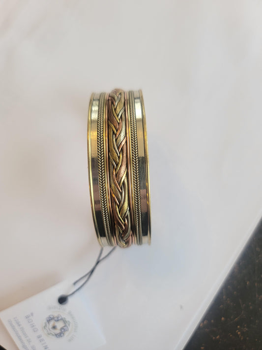 Bracelet - Copper and Brass Twist Adjustable