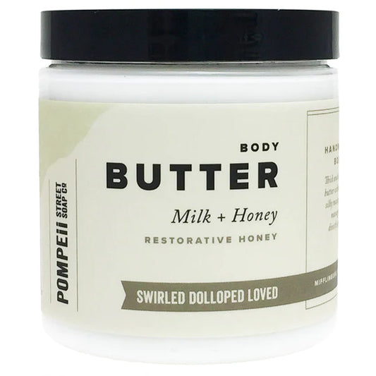 Body Butter, Milk & Honey  - 8.5 oz Pompeii Street Soap Company