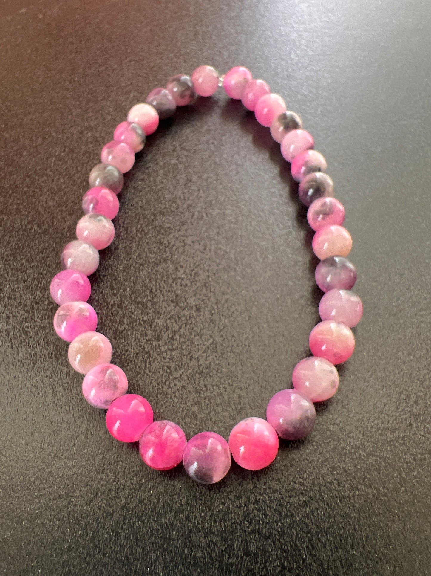 Pink Persian Jade Natural Stone Bracelet by Kewl Beads