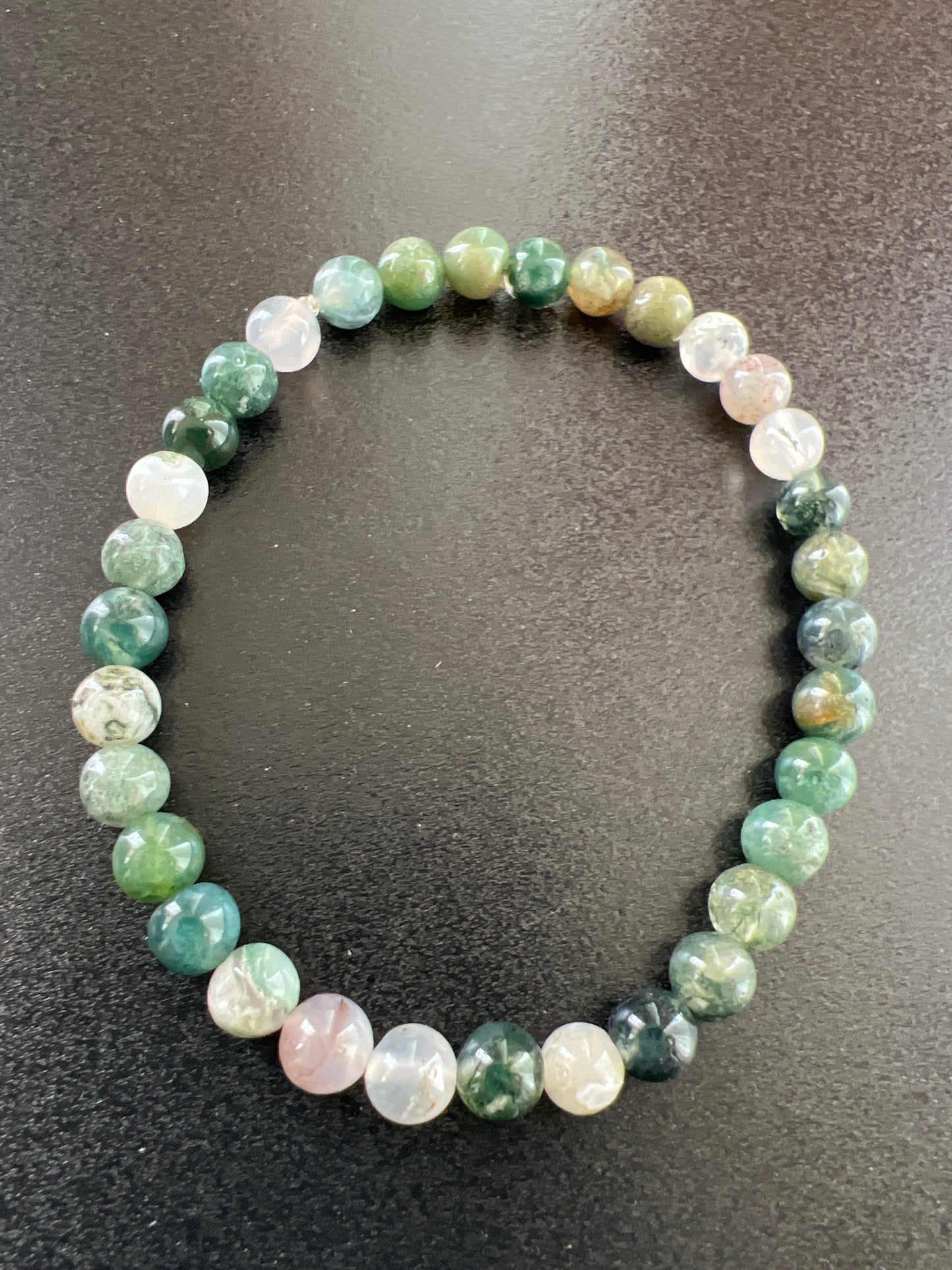 Agate Natural Stone Bracelet Green Mix by Kewl Beads