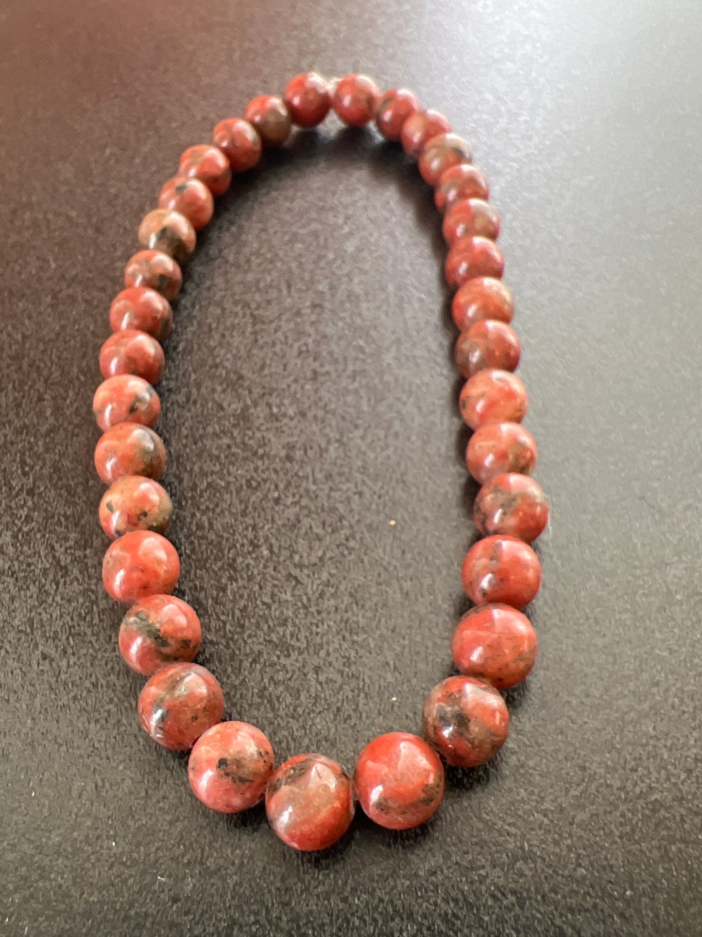 Red Jasper Natural Stone Bracelet by Kewl Beads