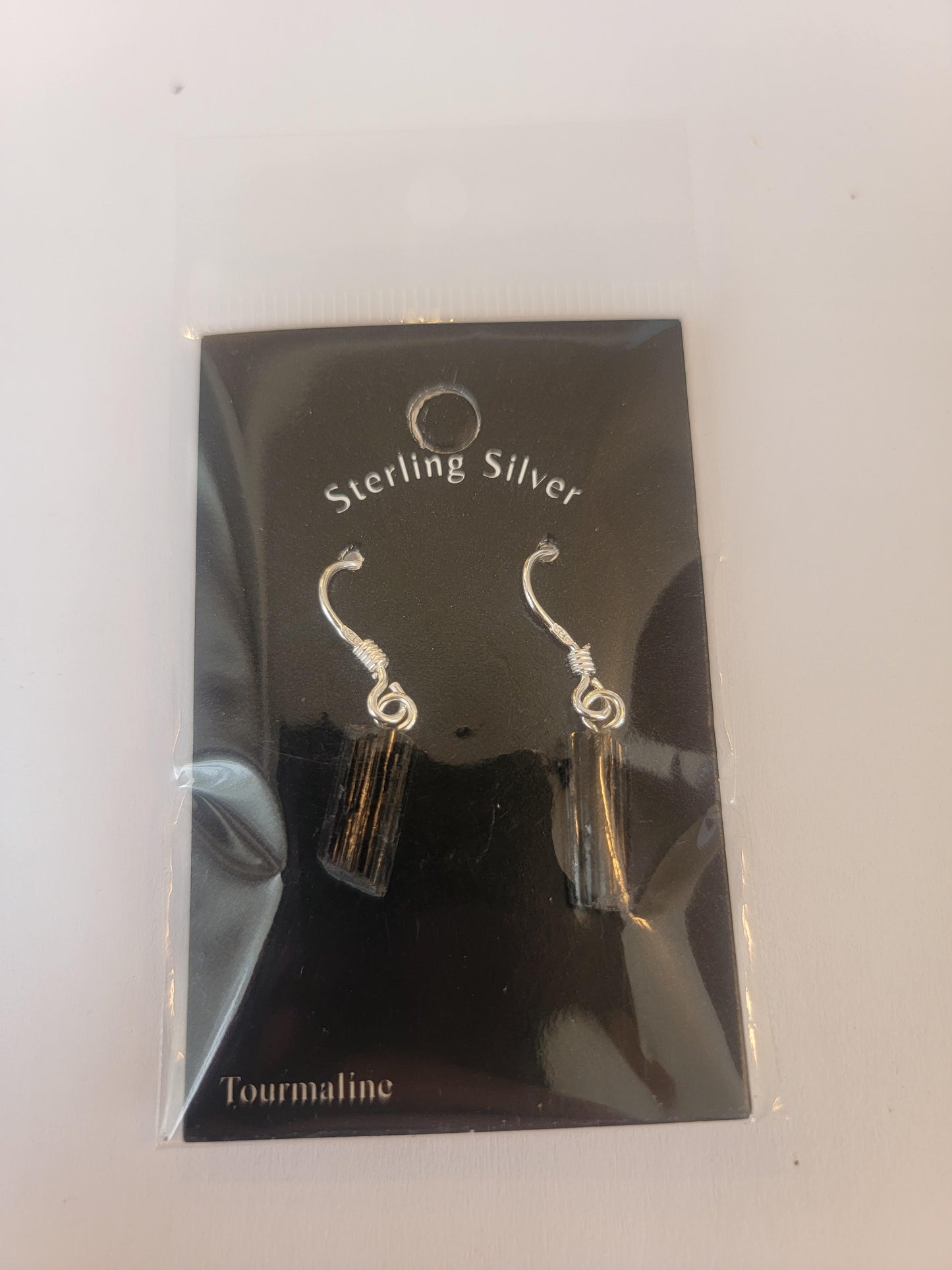 Earrings - Black Tourmaline Sterling Silver