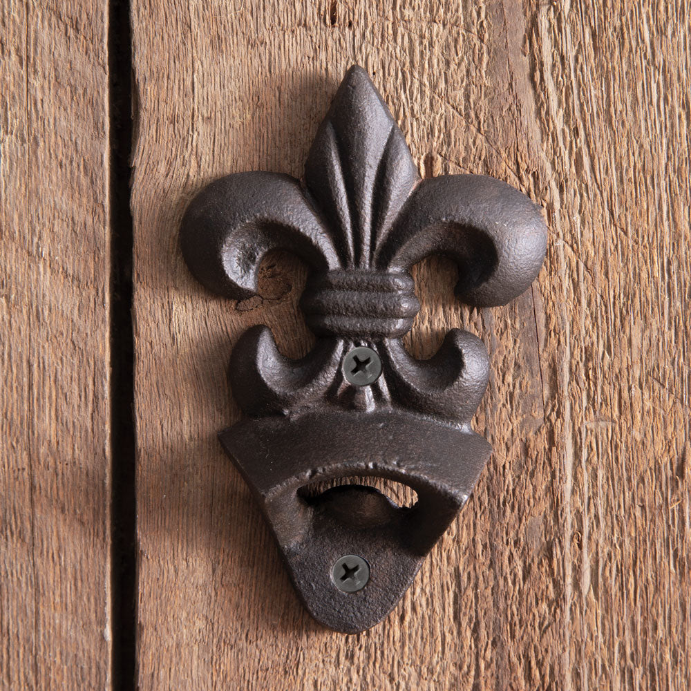 Fleur De Lis Wall Mounted Bottle Opener