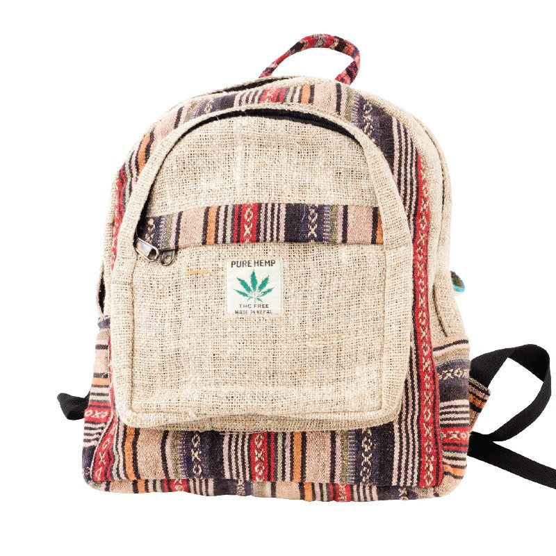Hemp Backpack Small Multicolor Striped