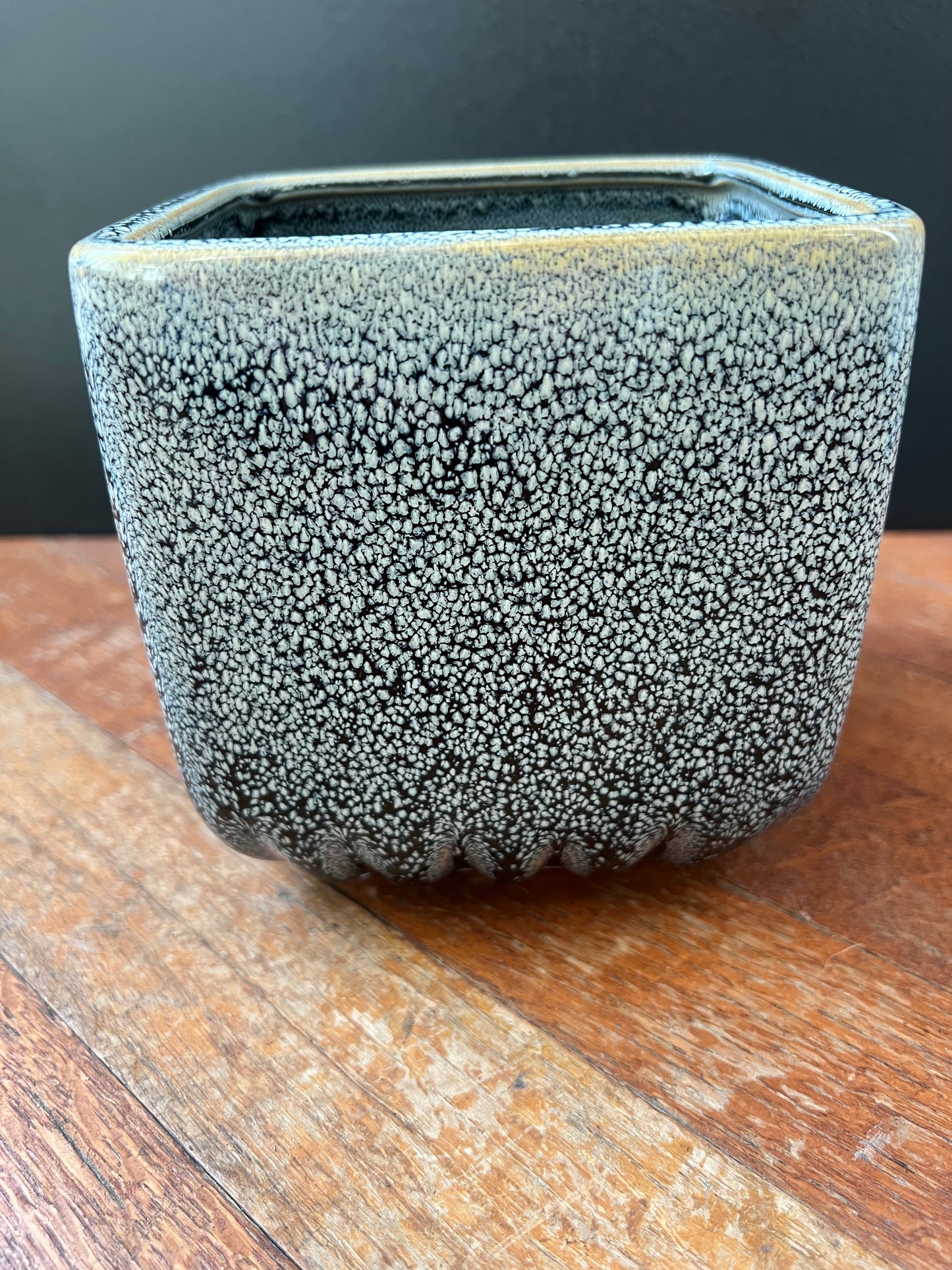 Blue Speckled Pot Planter