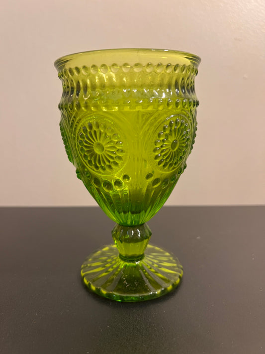 Green Glass Goblet