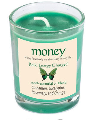 Money Reiki Energy Charged Soy Candle