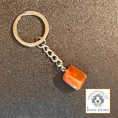 Red Fire Agate Keychain