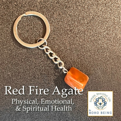 Red Fire Agate Keychain