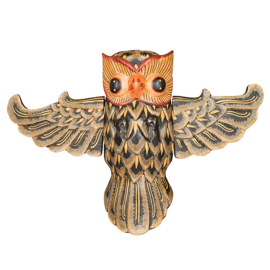 Wooden Hanging Flying Owl