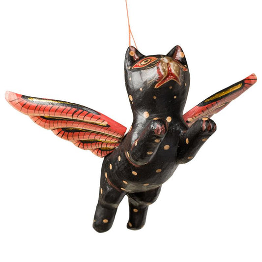 Wooden Hanging Flying Cat