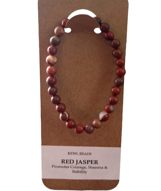 Red Jasper Natural Stone Bracelet by Kewl Beads