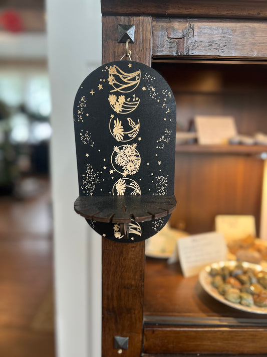 Wooden Moon Crystal Shelf